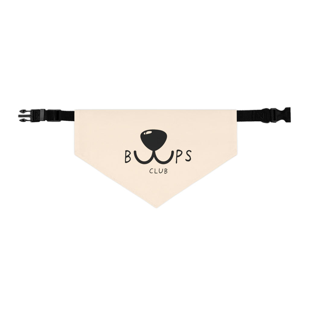 Bandana Collar — "Bups Club" Cute Dog Bandana Collar, Beige Pet Accessory for Small & Medium Dogs