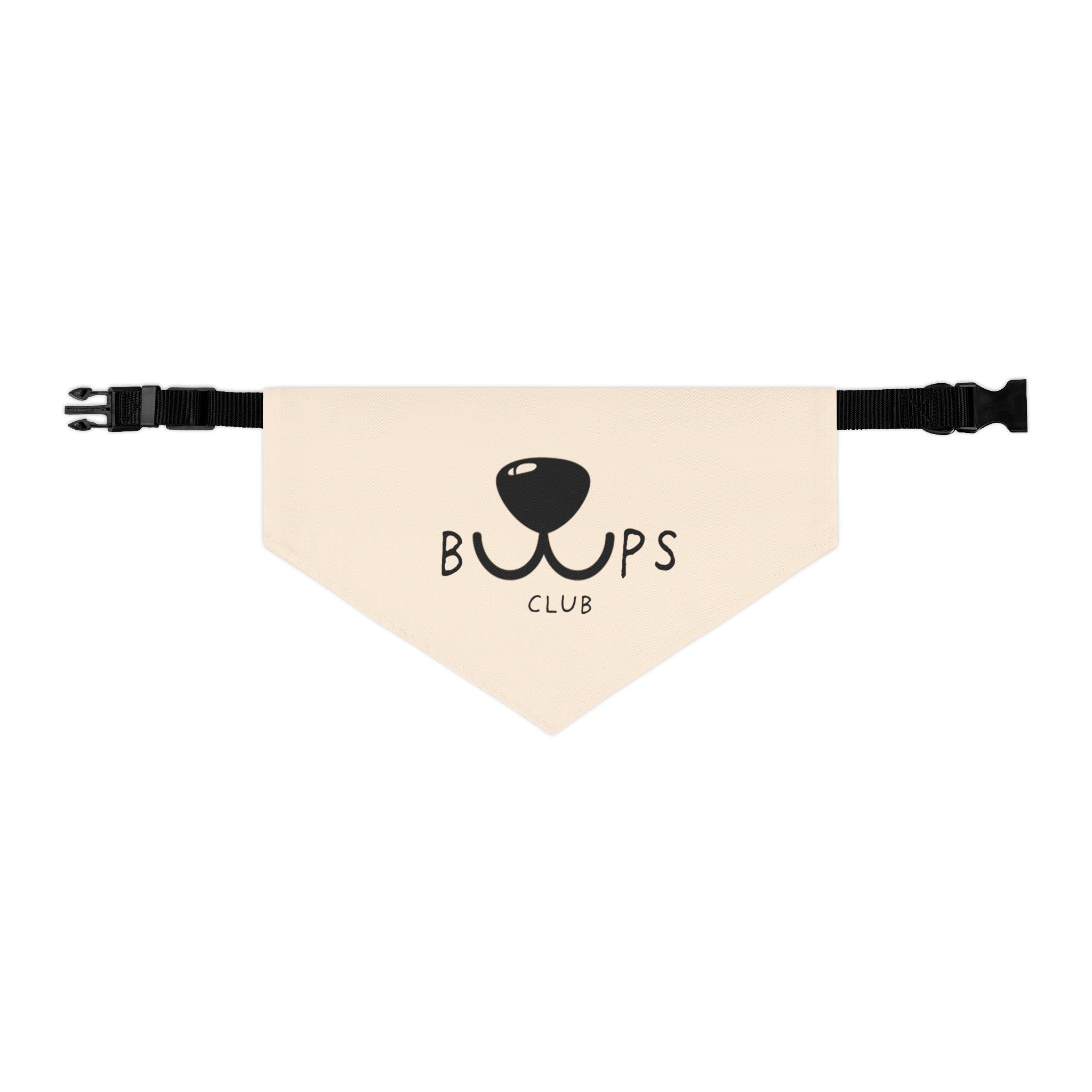Bandana Collar — "Bups Club" Cute Dog Bandana Collar, Beige Pet Accessory for Small & Medium Dogs