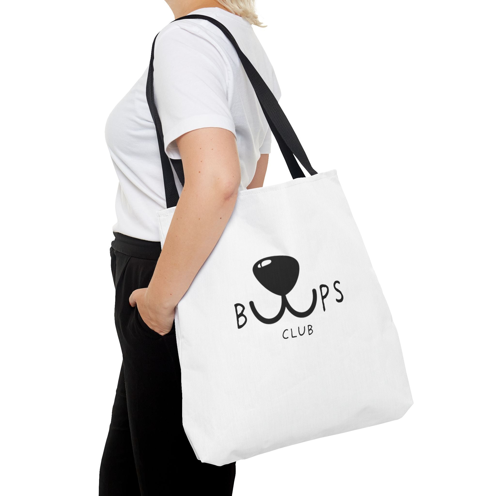 Tote Bag — 'Bups Club' Cute Dog Nose Graphic Tote for Pet Lovers